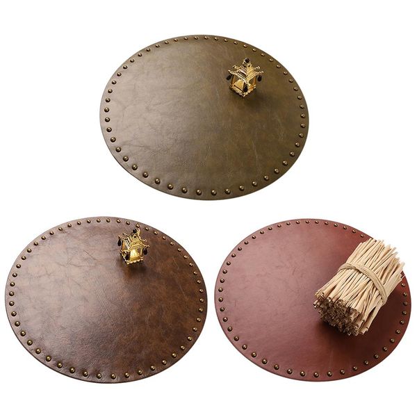 

round leather insulation pad pot mat thicken placemat tray mat table anti-slip anti-scalding