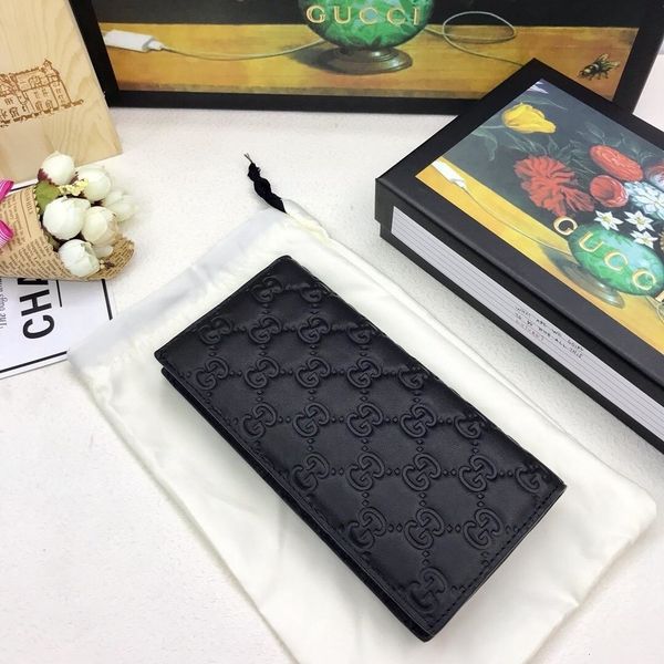 

classic long wallet with box women brand genuine leather square wallet leather purse women money card holder 9-17.5-2 g307774