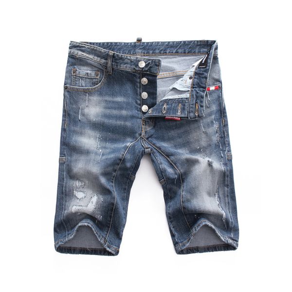 

2020 summer counter explosion trend fashion shorts hole retro personality sultry girl male washed quality men's jeans, Blue