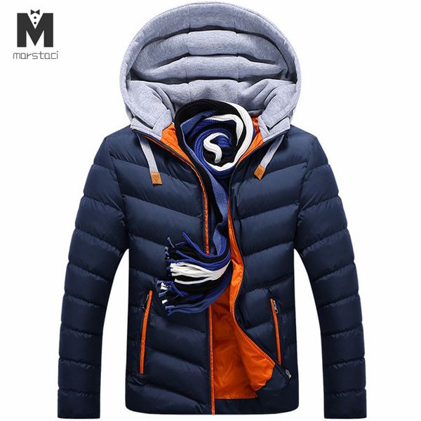 

marstaci 4xl winter parkas men's jackets 2018 casual hooded coats men outerwear thick cotton jacket male brand clothing, Black;brown