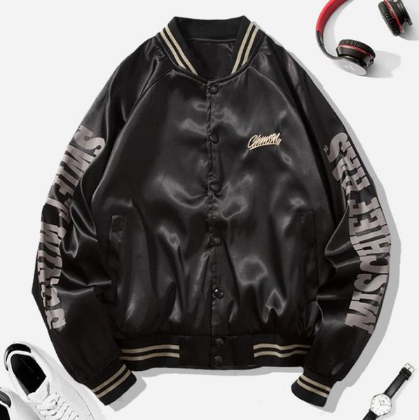 

autumn style plus size men's casual jacket plus fat increase hip hop baseball uniform fat guy coat trench coat, Black
