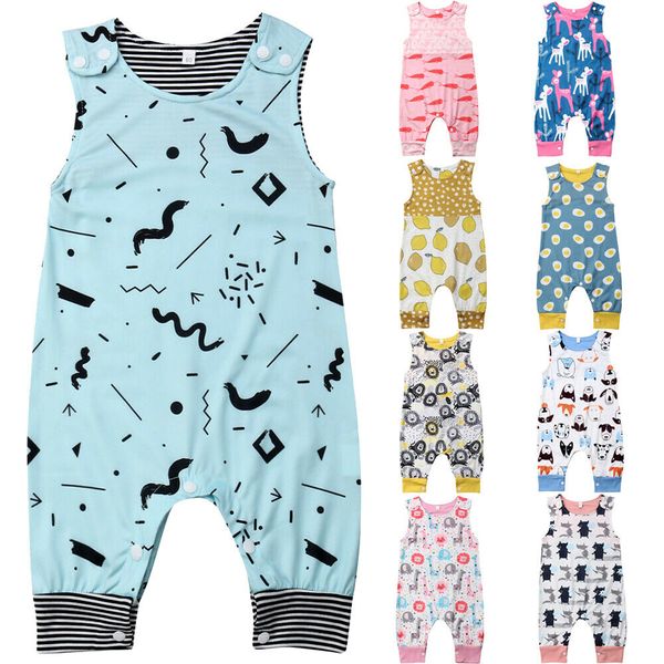 

Summer Cotton Newborn Baby Rompers Toddler Kids Boys Girls Cute Floral Print Jumpsuits Playsuits High Quality Infant Clothes