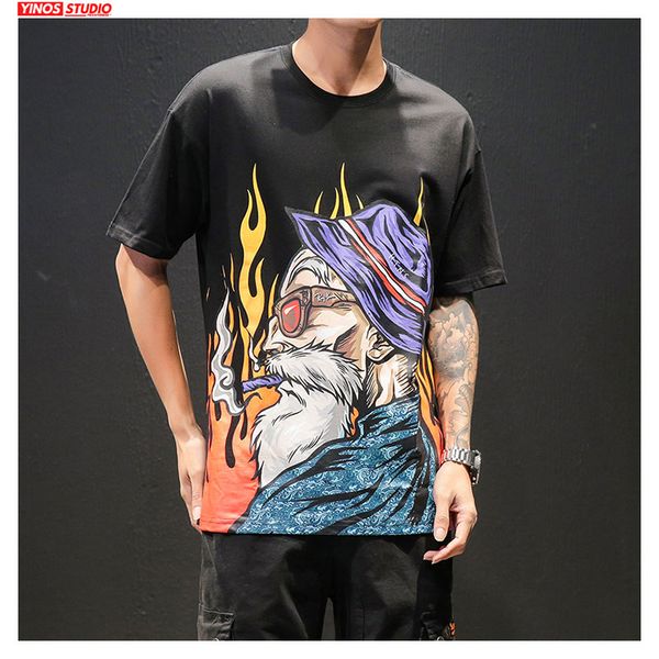 

dropshipping streetwear causal tees spring funny cartoon print harajuku t-shirts 5xl 2020 fashion short sleeve, White;black
