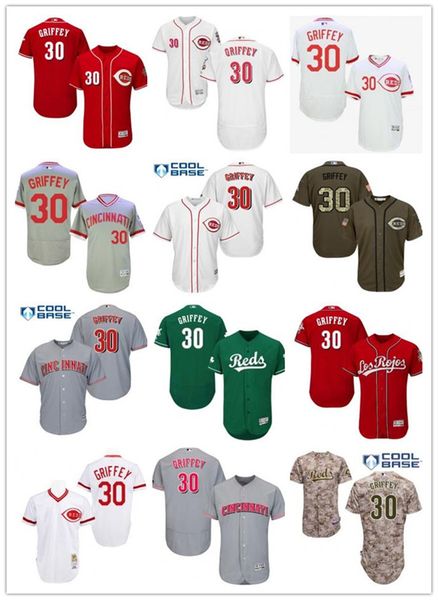 

custom cincinnati cincinnatireds 30 ken griffey baseball jersey reds baseball wear men women youth jerseys, Blue;black
