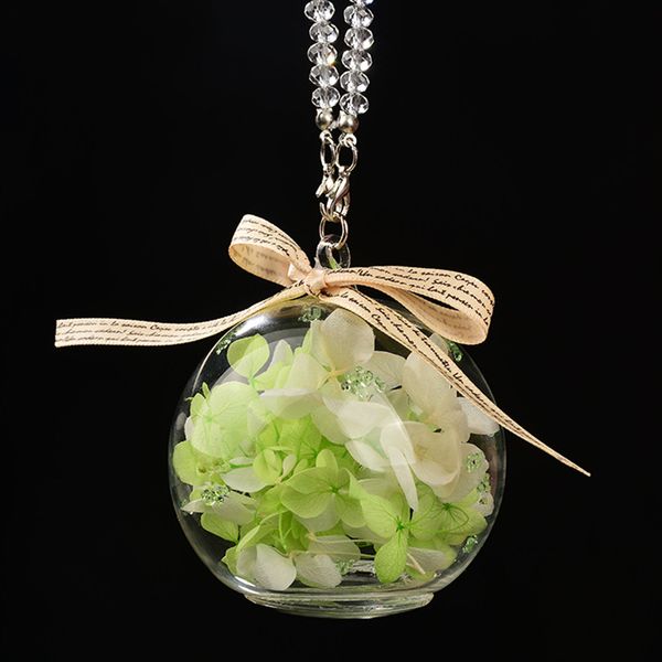 

car ornament pendant crystal immortalized flower glass auto rearview mirror trim decoration accessory handmade hanging gifts
