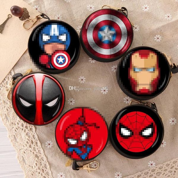 

24 styles avengers iron man coin purse kids gifts mini wallet marvel spiderman pattern coin purse kids bags