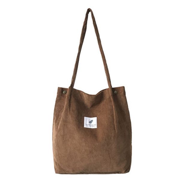 

corduroy shoulder bag canvas tote package women men handbags bags reusable cotton grocery high capacity shopping bag