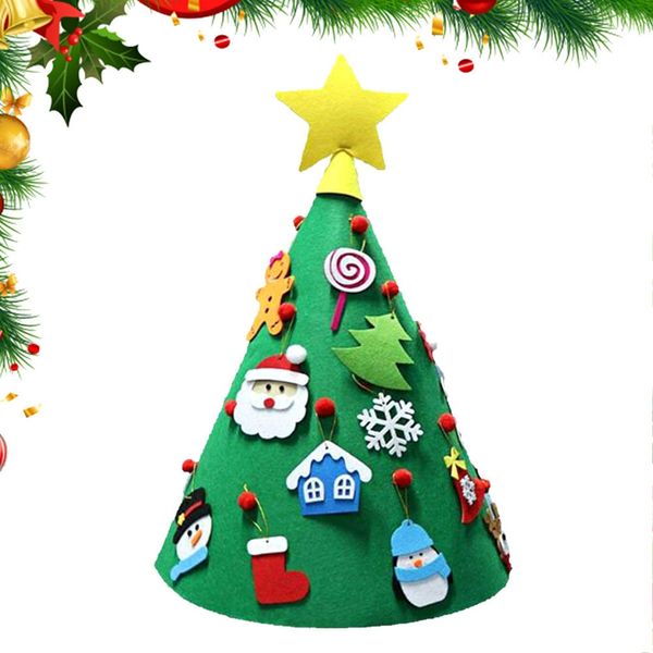 

our warm 3d diy felt toddler christmas tree new year kids gifts toys artificial tree xmas home decoration hanging ornaments