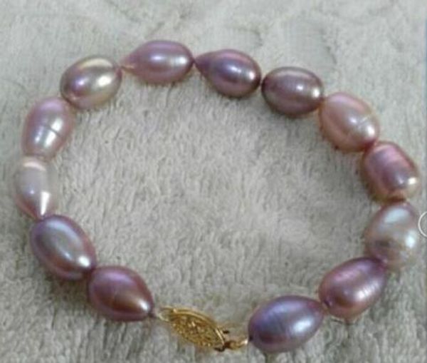 

elegant 12-13 m south sea baroque lavender pearl bracelet 7.5-8 inches gold, Black