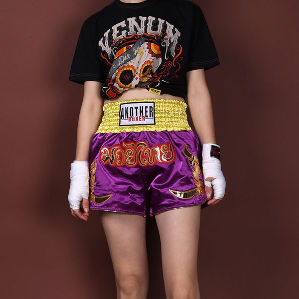 

tiger muay thai men's jujitsu boxing pants printing shorts match kickboxing fight wear grappling short wushu sanda clothes, Blue