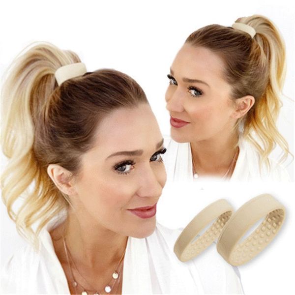 

1piece new ilicone foldable tationarity ela tic hair band for women ponytail holder imple multifunction hair tie acce orie, Brown