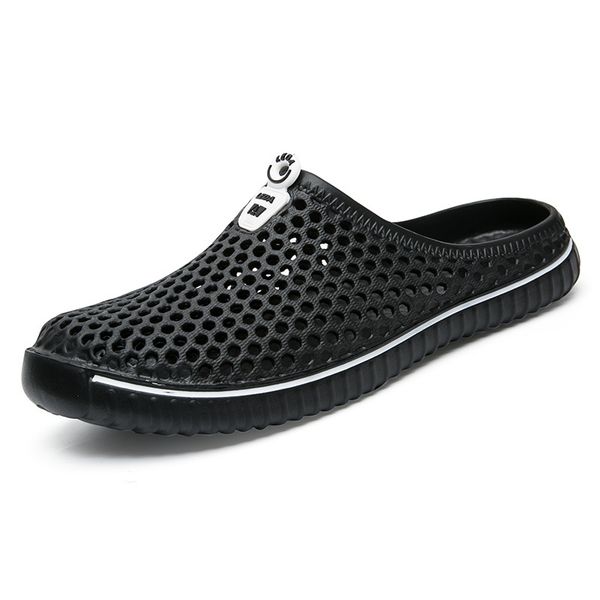 

summer slippers men shoes hollow out flip flops breathable beach sandals men flat slides casual shoes zapatos de hombre, Blue;gray