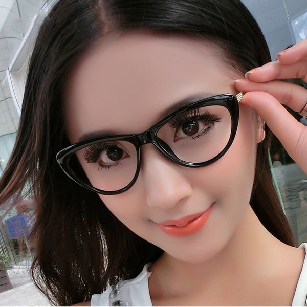 

fashion myopia frame 2913 can be equipped with myopia glasses hipster decorative cat's eye glasses frame, Silver