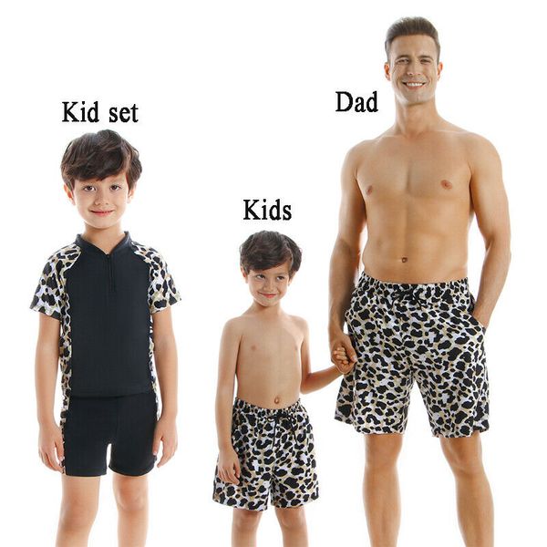

новые прибытия семьи matching лето отец сын мужчины мальчиков дети леопардовые трусы купальники экипировка для купания набор эпикировка, White;black