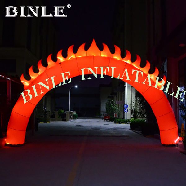 

горячая продажа светящейся красной надувной солнце арку с светодиодными фонарями для наружного украшения партии