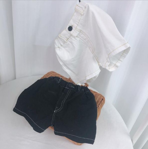 

2020 new wholesale girls boys denim shorts summer fashion kids shorts 2-7 years hv53, Black
