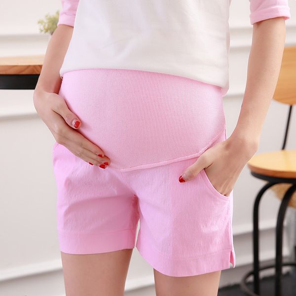 

summer 2018 maternity women shorts stretch cotton candy color simple prop belly pants casual shorts, Black