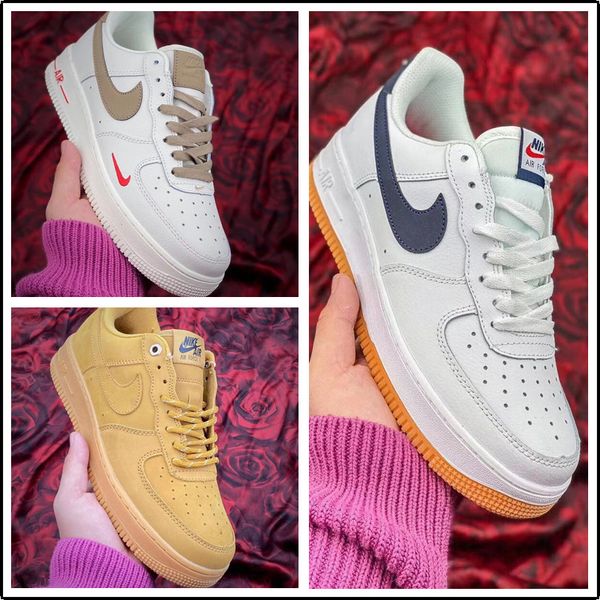 

new white x 1 low forces mca university blue 2019 mens running shoes sports fashion sneakers air one des chaussures off shoes fte