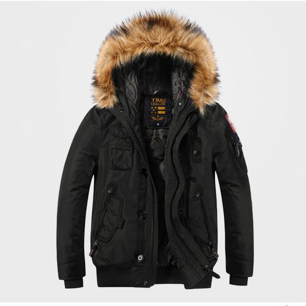 

men dedigner fashion parkas coats 2020 brand thick warm jackets luxury hooded slim coats for men 3 colors size m-2xl selling, Black