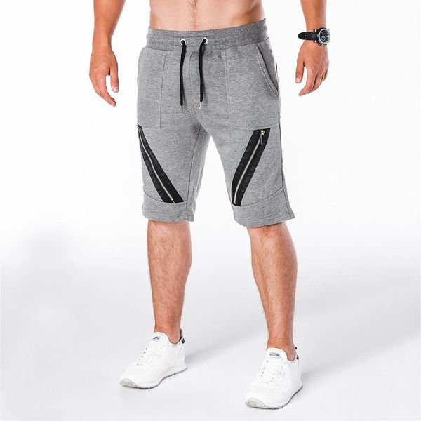 

short masculino fashion men's shorts elastic waistband leisure pure color sports household trousers pantalones cortos hombre, White;black