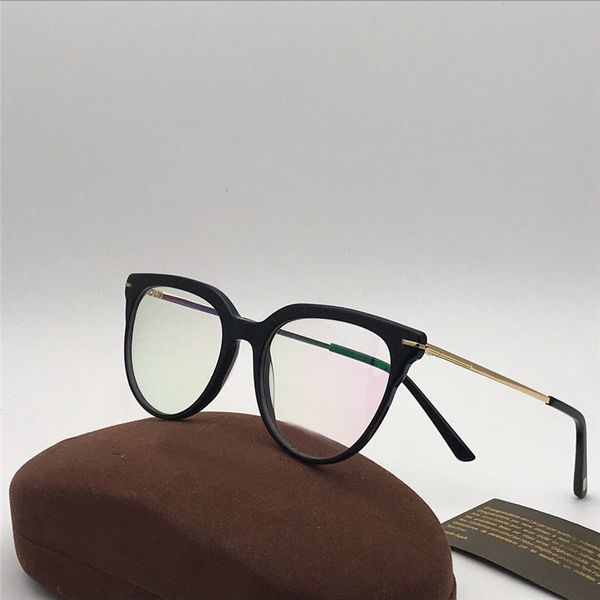 

new fashion designer optical prescription glasses 5937 cat eye frame popular style selling hd clear lens, Black
