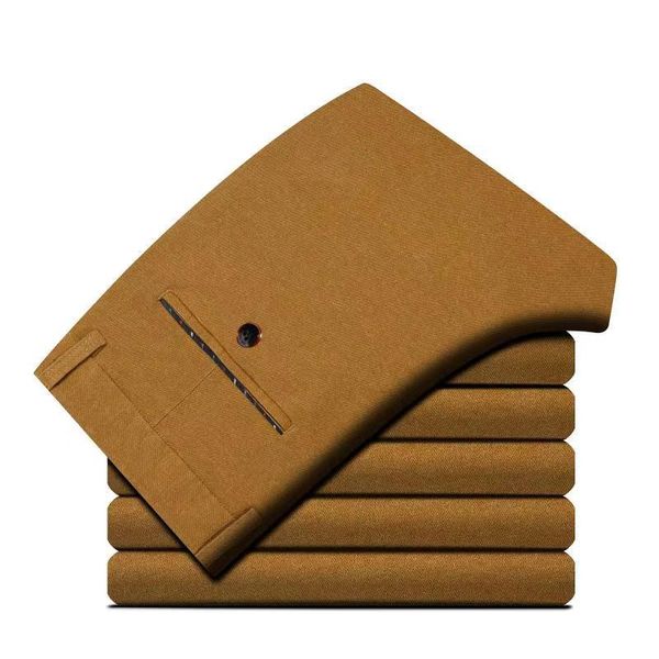 

men's pants spring business casual brand straight pant autumn man cotton black work large size 40 classic khaki long trousers