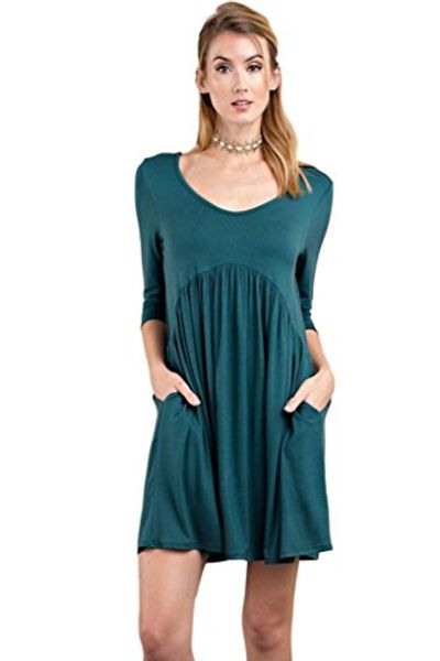 

easel women's knit babydoll dress with criss cross strap back detail, Black;gray