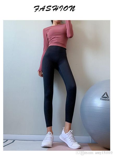 

peach buttock fitness exercise yoga winter tight pants nine points thin korean version of students running high waist leggings, Black;white
