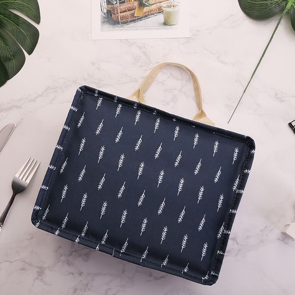 

waterproof canvas fresh insulated lunch bag portablefor picnic cooler thermal bags for student lunch bags sweet style, Blue;pink