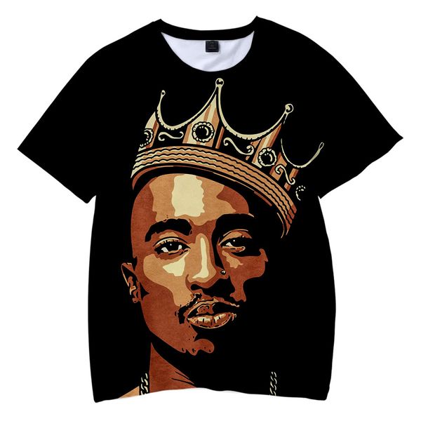 

makaveli mens tshirt summer harajuku style t-shirt women/men tupac 2pac 3d t shirt character print hip hop graphic tees, White;black