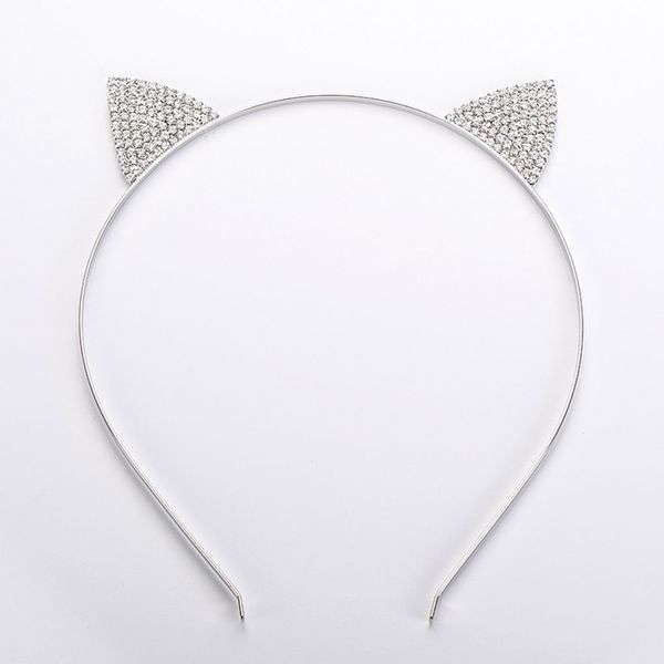 

2 pcs new korean cat ears slim headbands glitter rhinestone studded hair hoop headpieces accessories