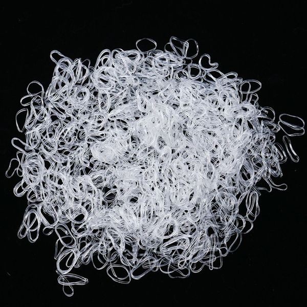 

группы 1000pcs / lot девушка хвостик держатель кольцо черного прозрачный одноразовые упругие волосы резинка scrunchies kid аксессуары для во