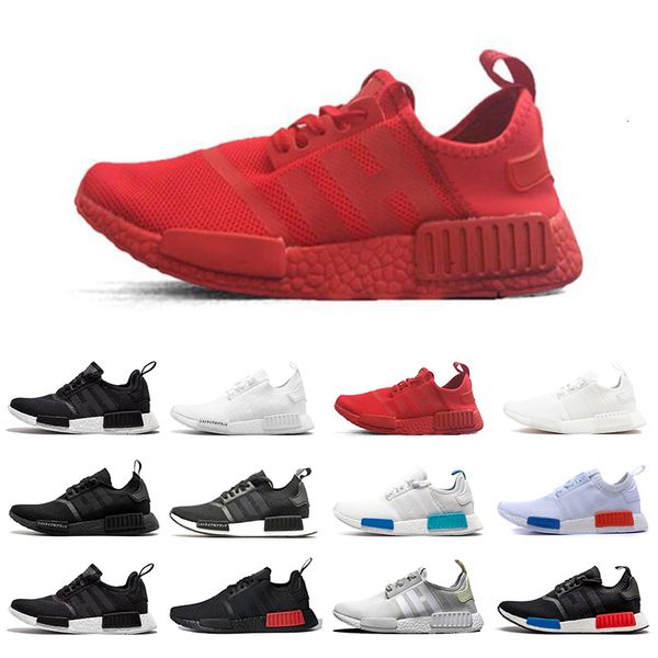 

new designer fashgion r1 runner running shoes mens women shoes japan triple white black og bred cream blue trainers sneaker shoes size36-45