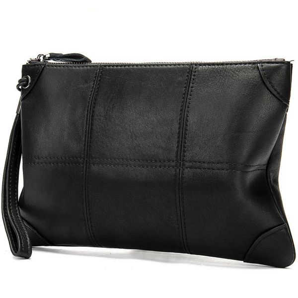 

fashion genuine leather men envelope bags wrist mens clutch bags high quality man wallet bag male leather handbags mini