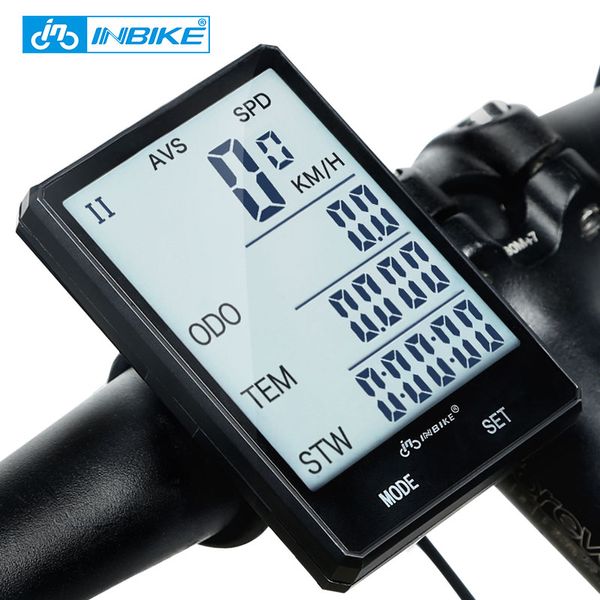 

inbike wireless/wired bicycle speedometer large led screen road bike computer rainproof odometer cycling measurable satch