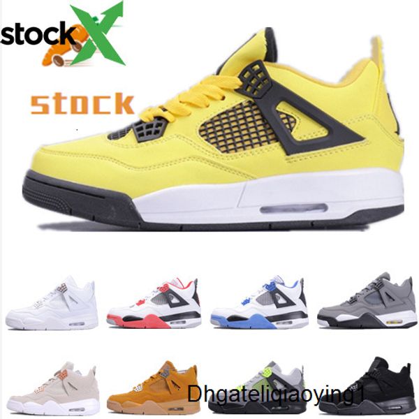 

new cool grey 4 mens basketball shoes bred white cement 4s iv designer sneakers sports running shoes women trainers size 36-46, Black