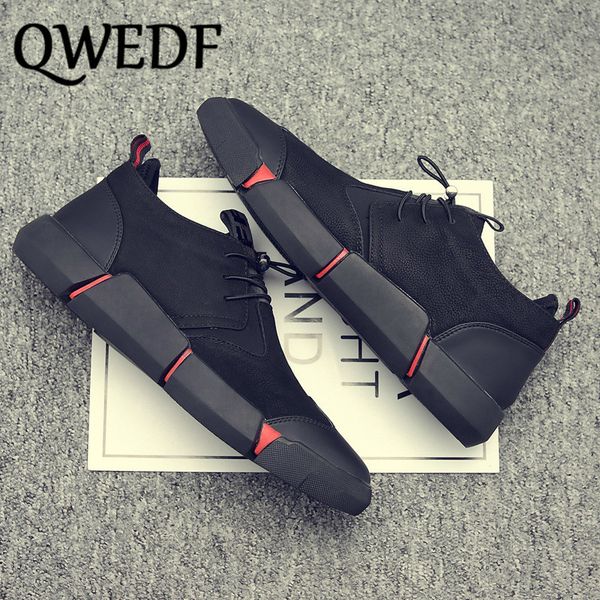 

qwedf autumn and winter new men's shoes student casual shoes british korean version of the trend wild loafers non-slip sw-17, Black
