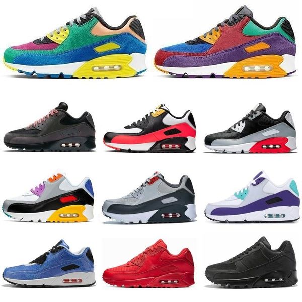 

90 мужские дизайнерские кроссовки мужчин женщин вскользь be true viotech фиолетовый инфракрасный mixtape mars landing лазерный фуксия спорти, Black