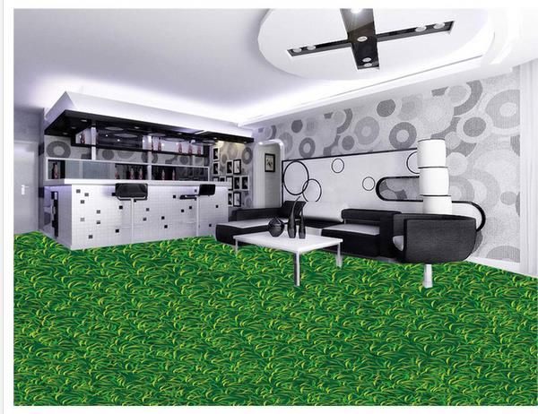 

simple atmosphere green lawn floor wallpaper for bathroom waterproof