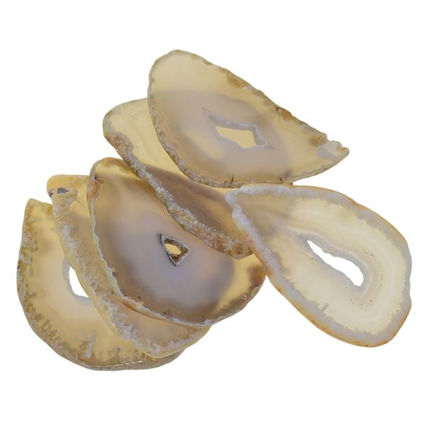 

6шт агат ломтики-ассорти агат кулон ломтик просверленный 1.97-3.14 дюйма агат идентификационная карта и рок-рай, Black