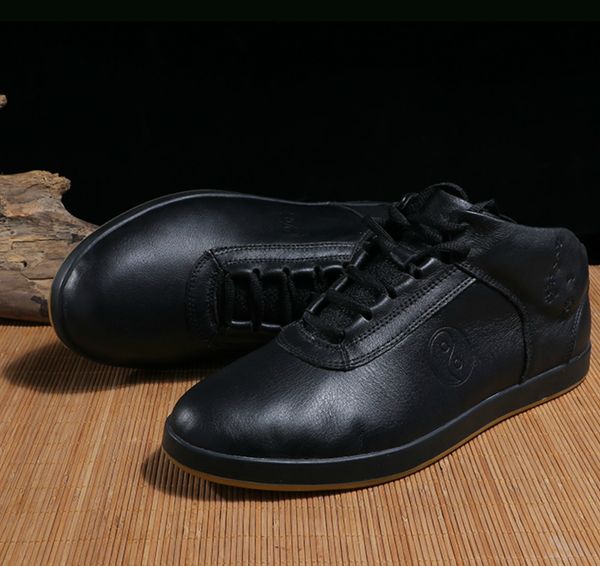 

winter cowhide tai chi shoes genuine leather shoes martial arts sneaker sports training footwear