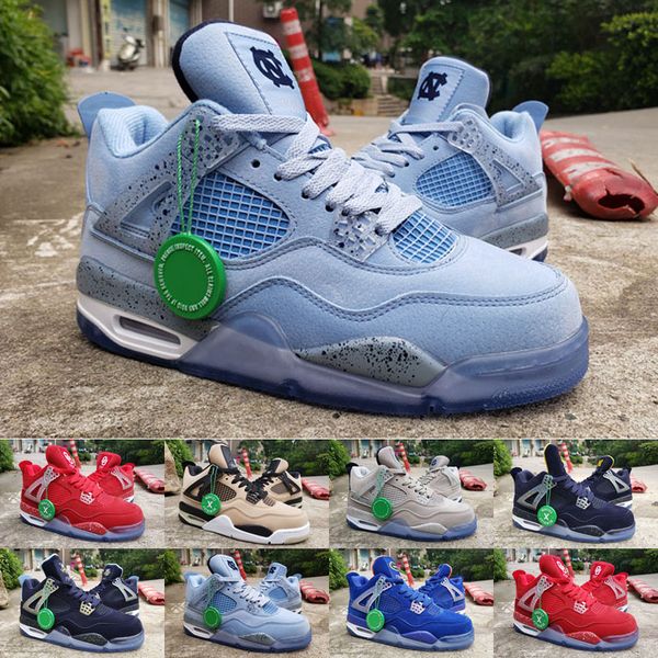 

2019 новый jumpman 4 iv 4s unc синий игрока издание top 4 баскетбольная обувь мужские кроссовки 2019 замша кроссовки 40-47