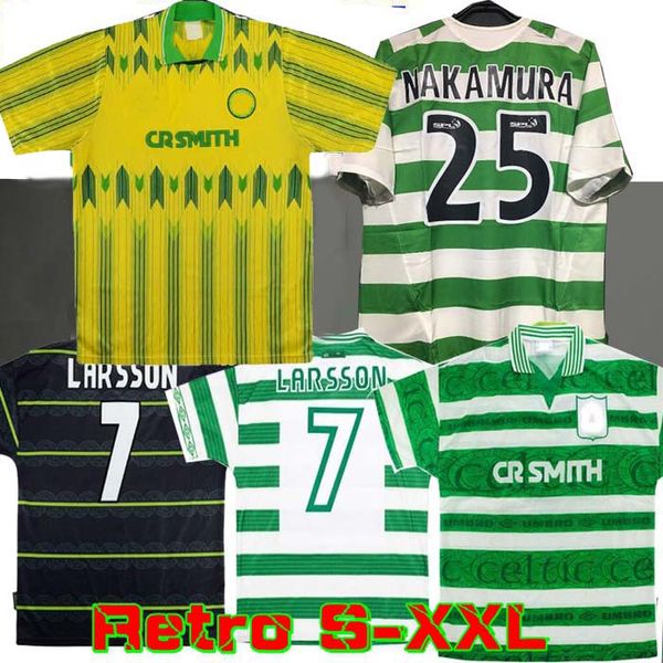 

celtic retro 1995 97 1998 1999 soccer jerseys home 95 96 97 98 99 football shirts larsson sutton nakamura keane black sutton 2005 06 1989 91, Black;yellow