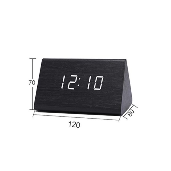 

digital wooden usb led night light alarm clock thermometer display timepiece for living room decoration battery powered clocks