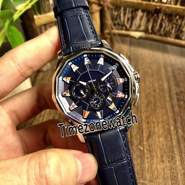 

admiral's cup legend a984/02987 blue dial 316l steel case automatic mens watch blue leather strap gents new styles watches 6 color, Slivery;brown