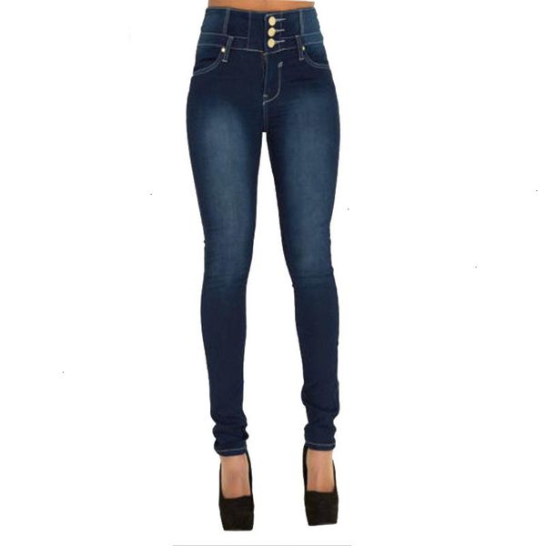 

womens jeans women pants 2019 new woman denim ladies high stretch high women high waist jeans trousers with button plus size 2xl, Blue