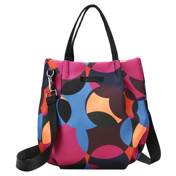 

ladies fashion waterproof oxford tote bag casual print handbag waterproof canvas travel shoulder bag large capacity @1