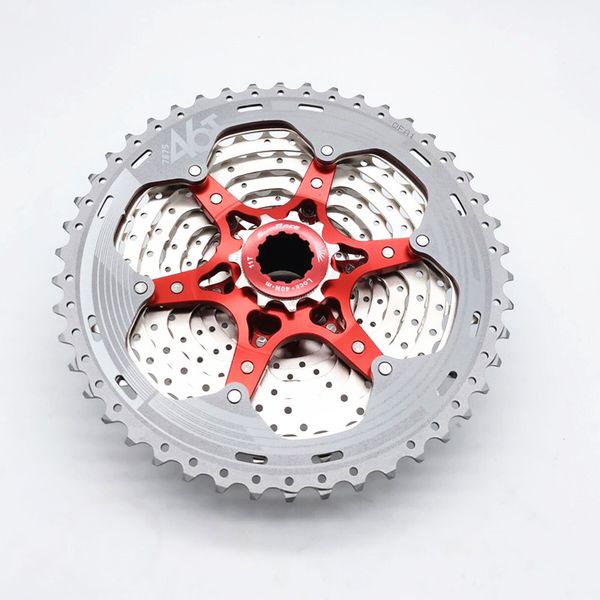 Silver SunRace CS MX8 11 Speed Wide Ratio 11-46T Mountain Bike Cassette