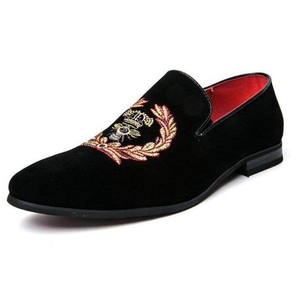 

pointed toes mens dress shoes genuine leather mens loafer big size men casual shoes slip on men flats zy950, Black