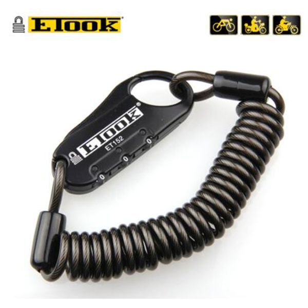 

mini bicycle lock etlook bike helmet password combination anti-theft zinc alloy cable portable cable good quality ing